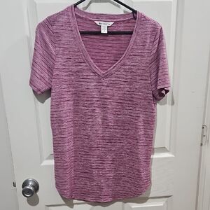 Athleta Women's Heathered Purple V-Neck Tee Size Medium